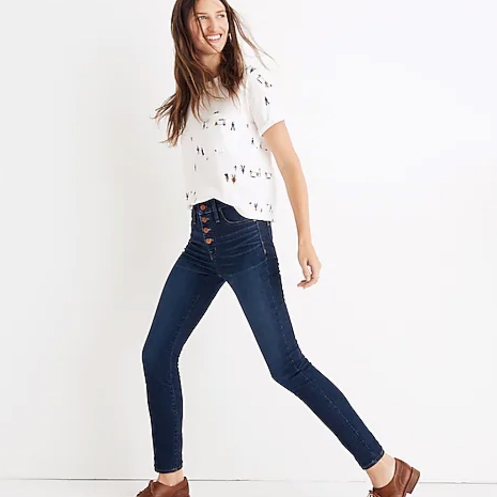 Tall 9" High-Rise Skinny Jeans in Hayes Wash: Button-Front Edition NWT